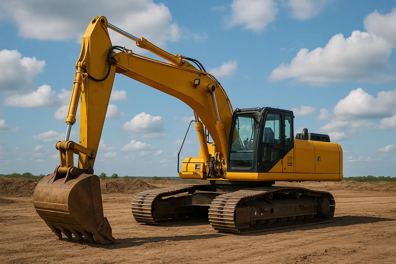 желтый экскаватор